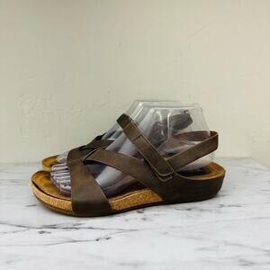 Euro Soft By Sofft Tan Leather Strappy Sandals Women’s Size 7